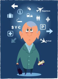 Tourist checking visa