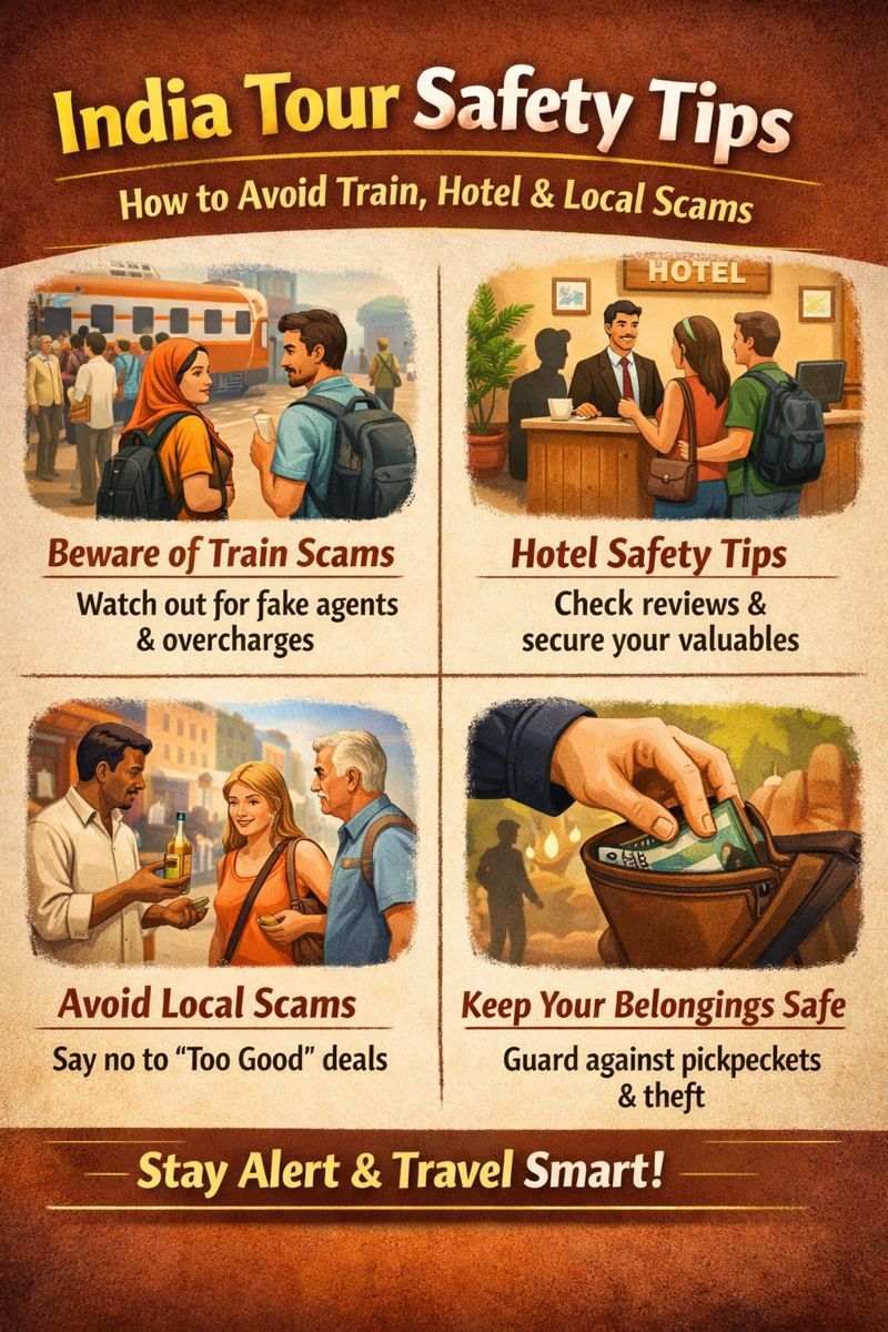 India tour safety tips to avoid train, hotel, and local scams